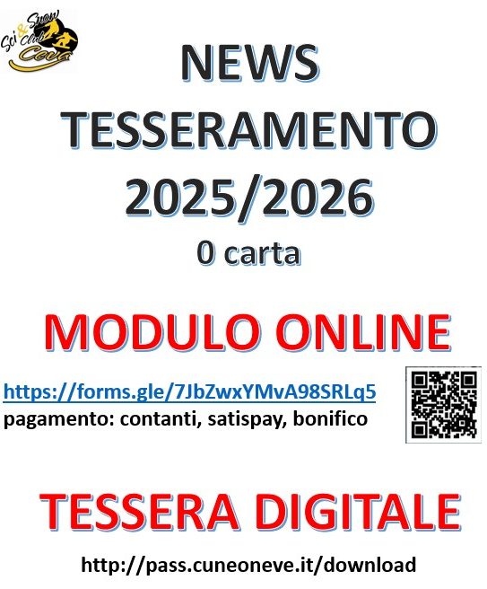 Tesseramento online - Sciclub Ceva